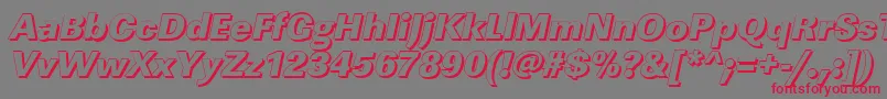 LinearshHeavyItalic Font – Red Fonts on Gray Background