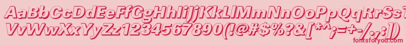 LinearshHeavyItalic Font – Red Fonts on Pink Background