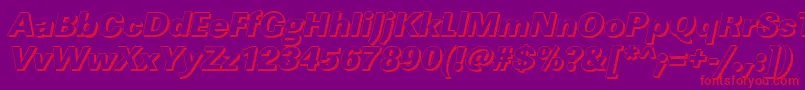 LinearshHeavyItalic Font – Red Fonts on Purple Background