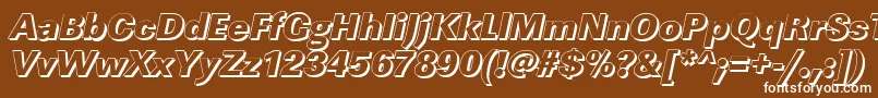 LinearshHeavyItalic Font – White Fonts on Brown Background