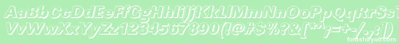 LinearshHeavyItalic Font – White Fonts on Green Background