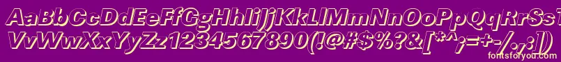 LinearshHeavyItalic Font – Yellow Fonts on Purple Background