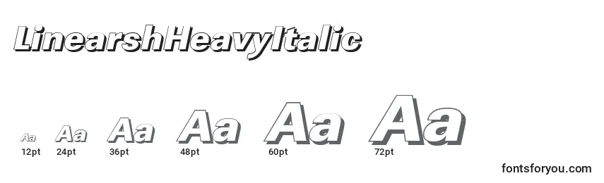 Размеры шрифта LinearshHeavyItalic