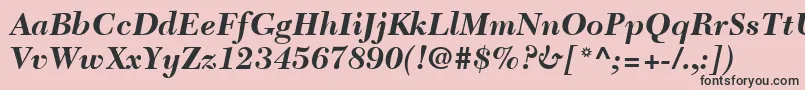 Шрифт NewCaledoniaLtBoldItalic – чёрные шрифты на розовом фоне