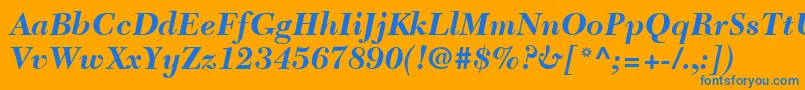 NewCaledoniaLtBoldItalic Font – Blue Fonts on Orange Background