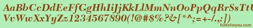 NewCaledoniaLtBoldItalic Font – Brown Fonts on Green Background