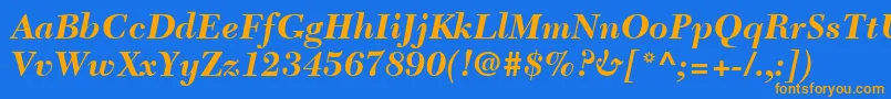 NewCaledoniaLtBoldItalic Font – Orange Fonts on Blue Background