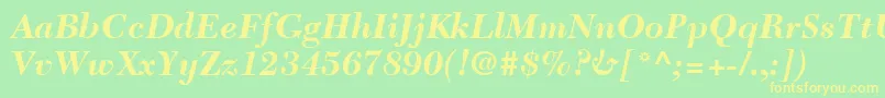 NewCaledoniaLtBoldItalic Font – Yellow Fonts on Green Background
