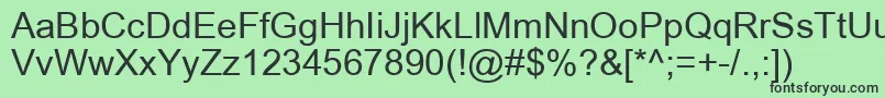 フォントArialRegular – 緑の背景に黒い文字