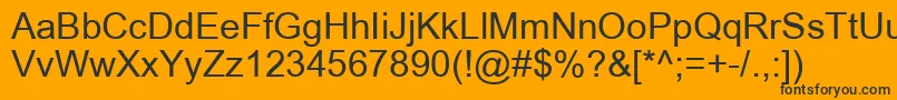 ArialRegular Font – Black Fonts on Orange Background