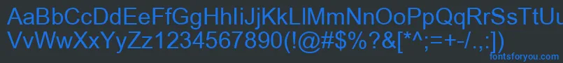 ArialRegular Font – Blue Fonts on Black Background