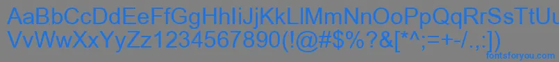 ArialRegular-Schriftart – Blaue Schriften auf grauem Hintergrund