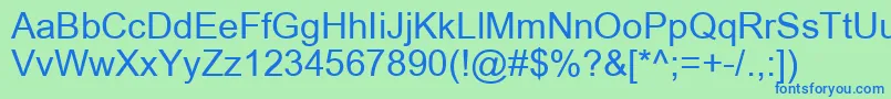 ArialRegular Font – Blue Fonts on Green Background