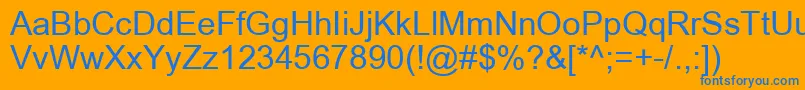 ArialRegular Font – Blue Fonts on Orange Background