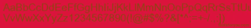 ArialRegular Font – Brown Fonts on Red Background