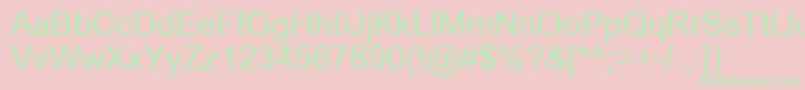 ArialRegular Font – Green Fonts on Pink Background