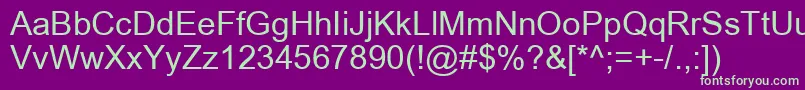 ArialRegular Font – Green Fonts on Purple Background
