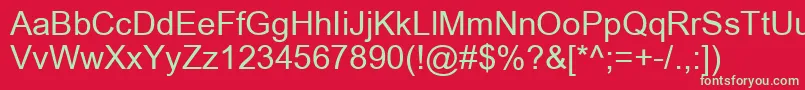 ArialRegular Font – Green Fonts on Red Background