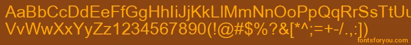ArialRegular Font – Orange Fonts on Brown Background
