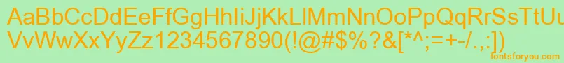 ArialRegular Font – Orange Fonts on Green Background