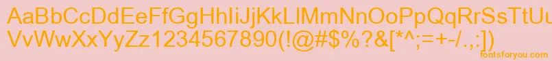 ArialRegular Font – Orange Fonts on Pink Background