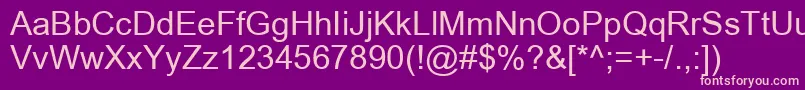 ArialRegular Font – Pink Fonts on Purple Background