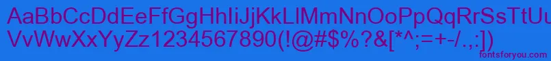 ArialRegular Font – Purple Fonts on Blue Background