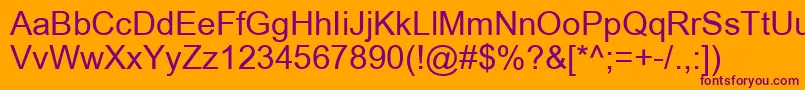 ArialRegular Font – Purple Fonts on Orange Background