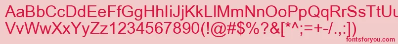 ArialRegular Font – Red Fonts on Pink Background