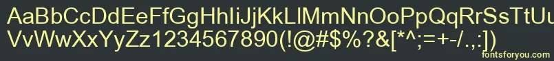 ArialRegular Font – Yellow Fonts on Black Background