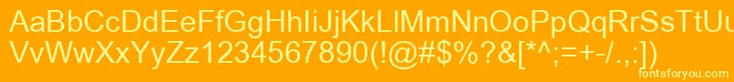 ArialRegular Font – Yellow Fonts on Orange Background