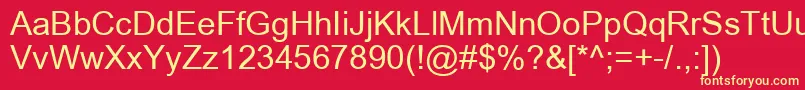 ArialRegular Font – Yellow Fonts on Red Background