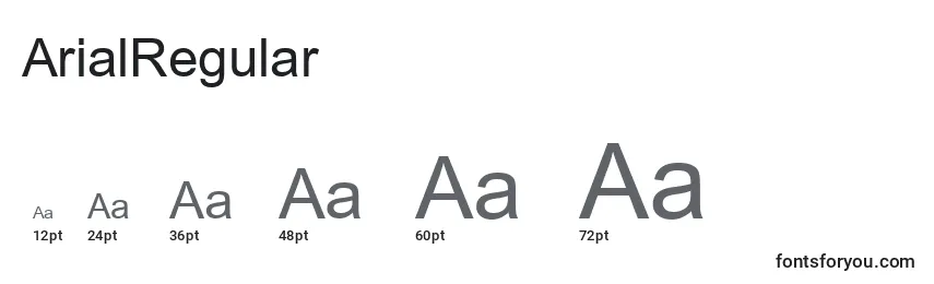 Размеры шрифта ArialRegular