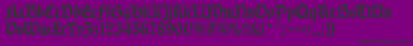 フォントTraditio – 紫の背景に黒い文字