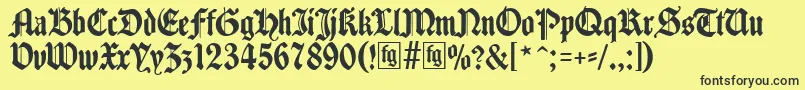 Traditio Font – Black Fonts on Yellow Background