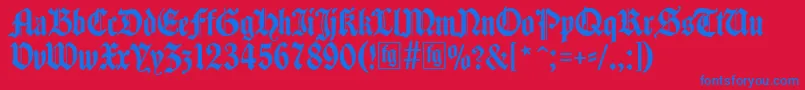 Шрифт Traditio – синие шрифты на красном фоне