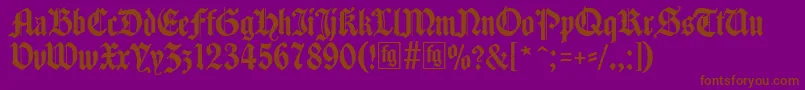 Czcionka Traditio – brązowe czcionki na fioletowym tle