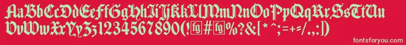Traditio-fontti – vihreät fontit punaisella taustalla