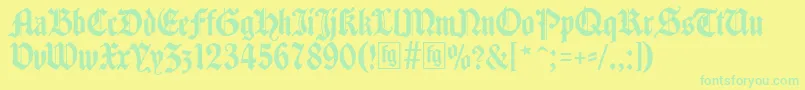 Traditio Font – Green Fonts on Yellow Background
