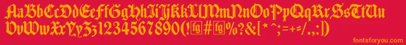 Traditio Font – Orange Fonts on Red Background