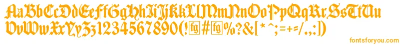 Traditio-fontti – oranssit fontit valkoisella taustalla