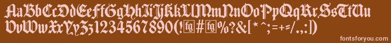 Шрифт Traditio – розовые шрифты на коричневом фоне