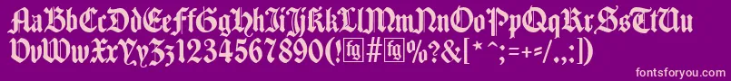 フォントTraditio – 紫の背景にピンクのフォント