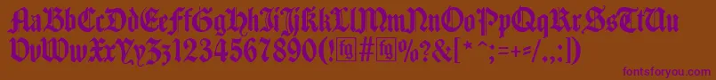 Traditio-fontti – violetit fontit ruskealla taustalla