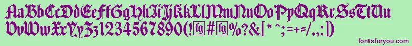 Шрифт Traditio – фиолетовые шрифты на зелёном фоне