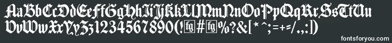 フォントTraditio – 黒い背景に白い文字