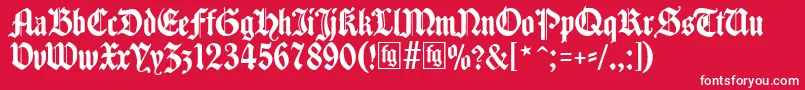 Шрифт Traditio – белые шрифты на красном фоне