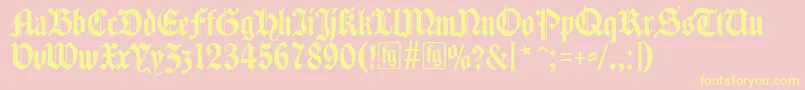 Шрифт Traditio – жёлтые шрифты на розовом фоне