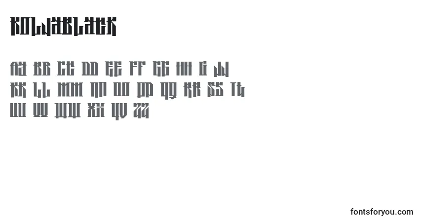 Schriftart KoljaBlack – Alphabet, Zahlen, spezielle Symbole