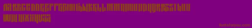 KoljaBlack-Schriftart – Braune Schriften auf violettem Hintergrund